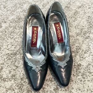Carel Paris Black Pointed-Toe Pumps 6.5